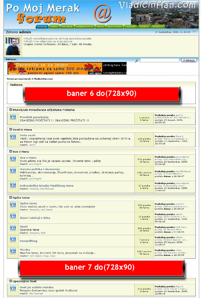prostor za reklamu forum